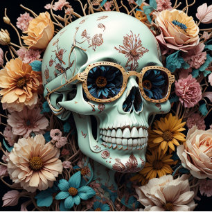 Papier Mousseline Papier à crâne à fleurs mousseline côté droit