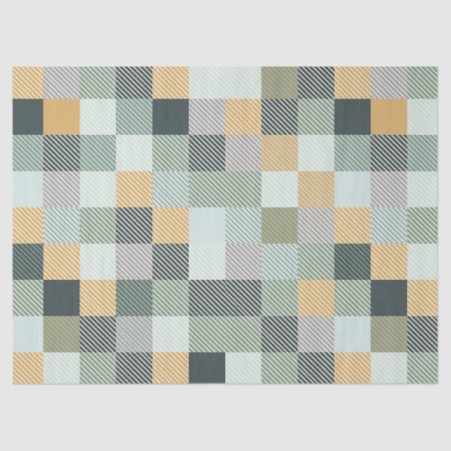 Papier Mousseline Papier à papier ton vert bleu or (Recto)