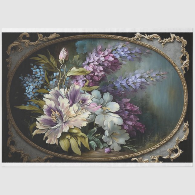 Papier Mousseline Papier Bouquet Rose (Recto)