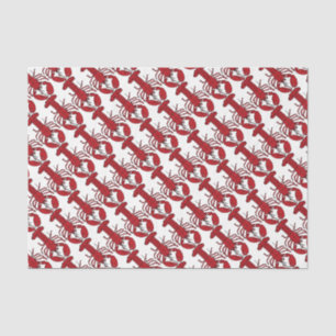 Papier Mousseline Papier cadeau papier Nautique mignon homard rouge