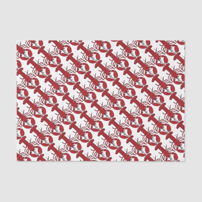 Papier Mousseline Papier cadeau papier Nautique mignon homard rouge (Recto)