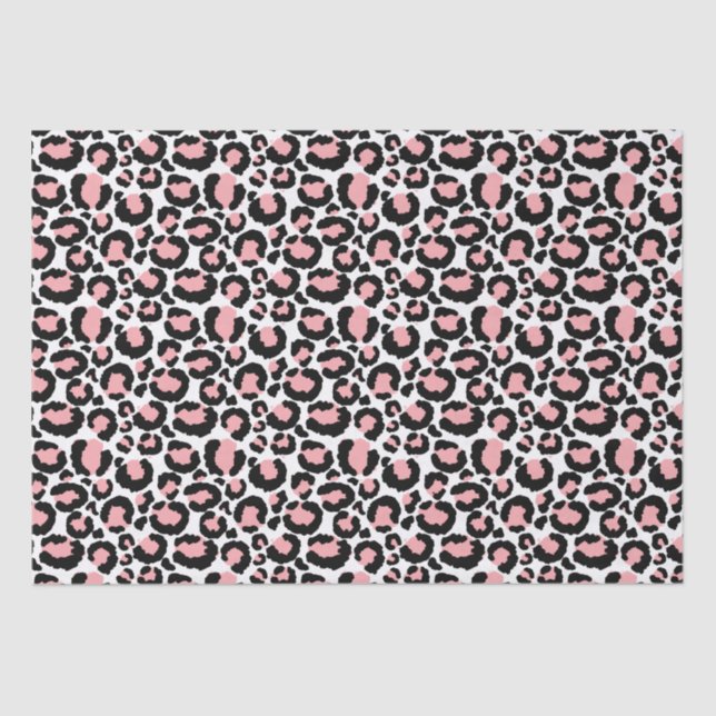 Papier Mousseline Papier Cheetah rose blanc (Recto)