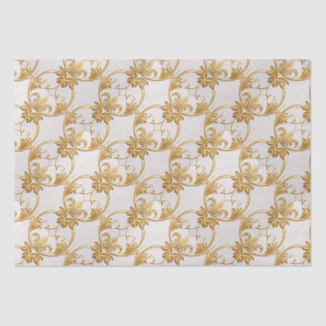 Papier Mousseline Papier d'art AI Gold Blanc (Recto)