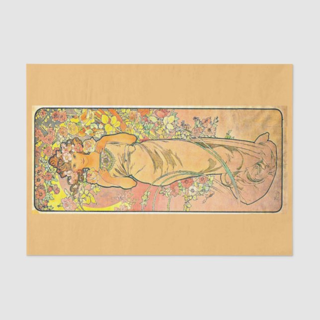 Papier Mousseline Papier de découpage 10"x15" - Alphonse Mucha 10 (Recto)