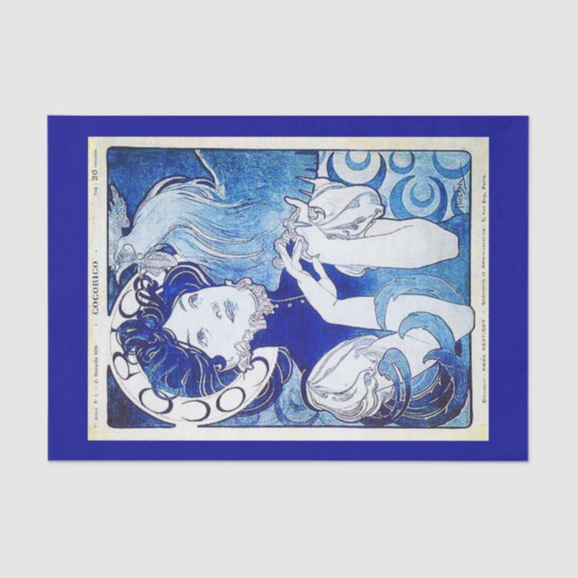 Papier Mousseline Papier de découpage 10"x15" - Alphonse Mucha 20 (Recto)