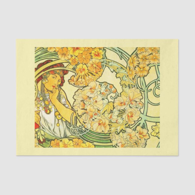 Papier Mousseline Papier de découpage 10"x15" - Alphonse Mucha 35 (Recto)
