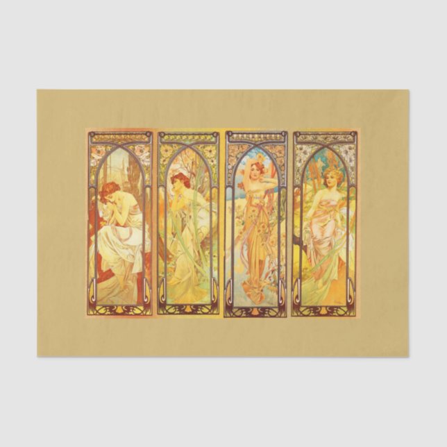 Papier Mousseline Papier de découpage 10"x15" - Alphonse Mucha 45 (Recto)