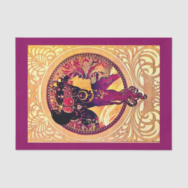 Papier Mousseline Papier de découpage 10"x15" - Alphonse Mucha 8 (Recto)