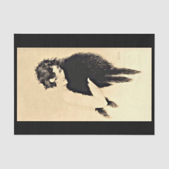 Papier Mousseline Papier de découpage 10"x15" - Raphael Kirchner 26 (Recto)