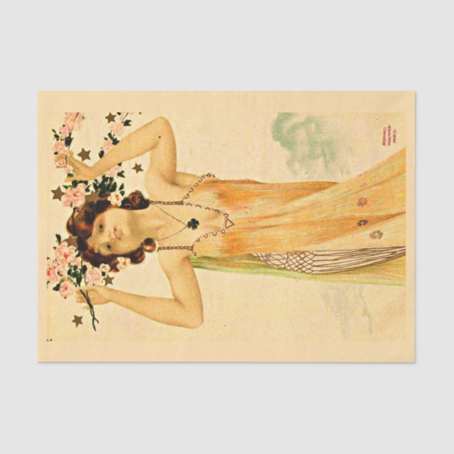 Papier Mousseline Papier de découpage 10"x15" - Raphael Kirchner 9 (Recto)