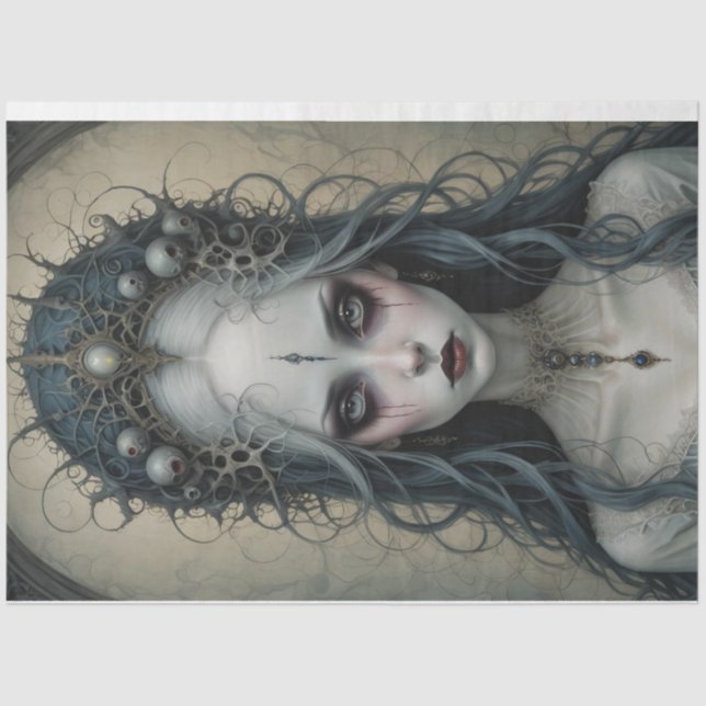 Papier Mousseline Papier de découpage crâne de Virginie Déplaisante (Recto)