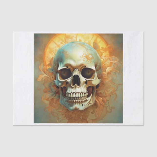 Papier Mousseline Papier de découpage crâne d'été (Recto)