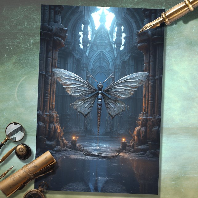 Papier Mousseline Papier de découpage de 3 libellules gothiques (Créateur téléchargé)