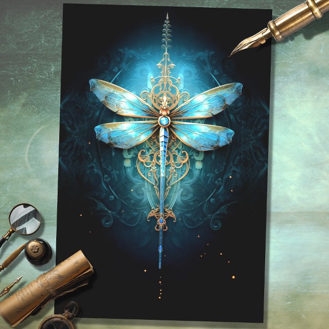 Papier Mousseline Papier de découpage de 4 libellules gothiques (Créateur téléchargé)