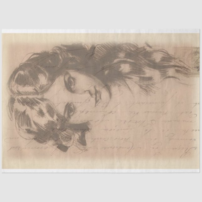 Papier Mousseline Papier de découpage de croquis de dame (Recto)