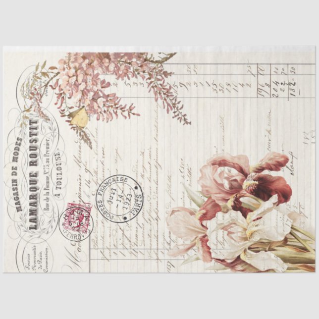 Papier Mousseline Papier de découpage de l'éphémère floral (Recto)