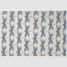 Papier de découpage de meubles de libellules bleue