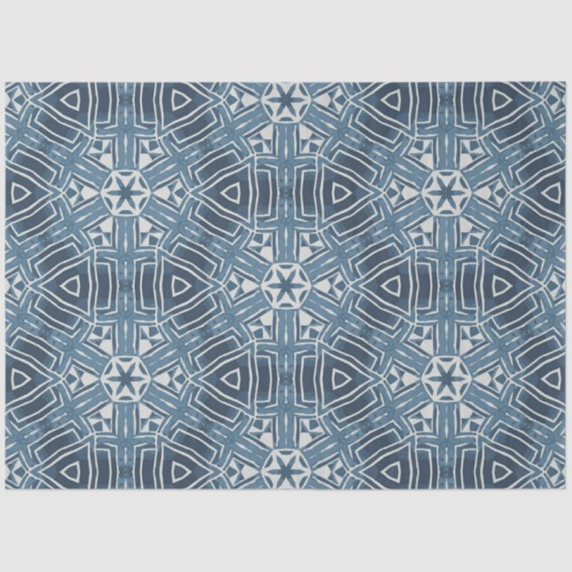 Papier Mousseline Papier de découpage de meubles Indigo africains (Recto)