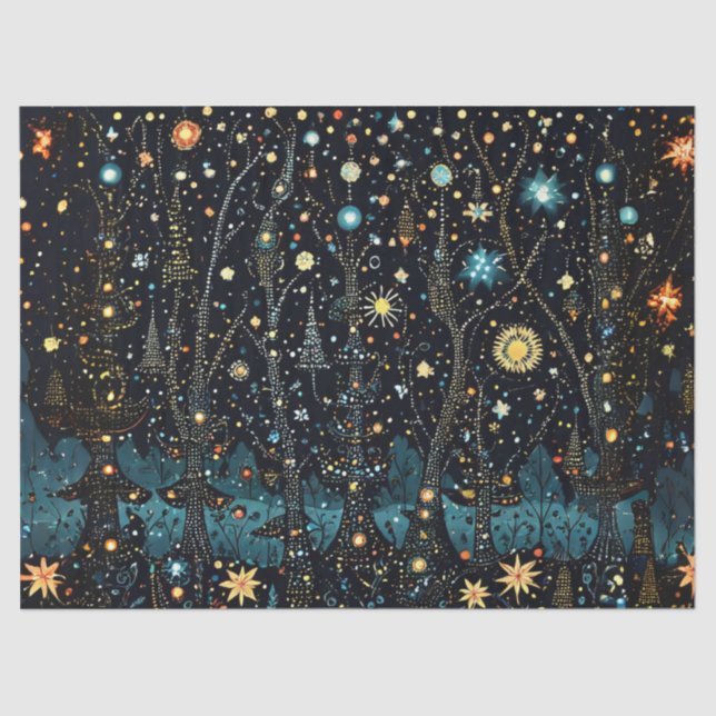 Papier Mousseline Papier de découpage de nuit de Noël lunatique (Recto)