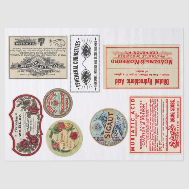 Papier Mousseline Papier de Decoupage d'éléments d'étiquette de (Recto)