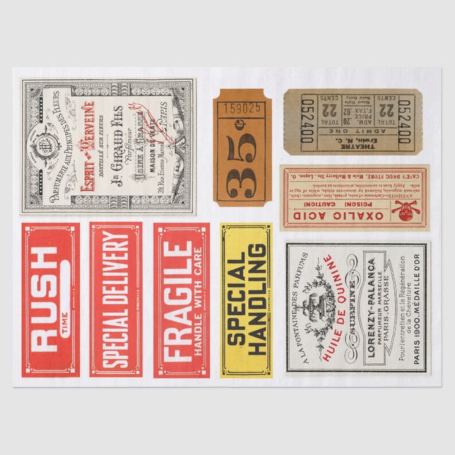 Papier Mousseline Papier de Decoupage d'éléments d'étiquette de (Recto)