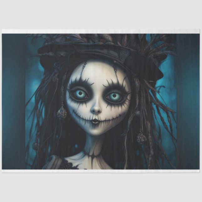 Papier Mousseline Papier de découpage déplaisant Voodoo Halloween (Recto)