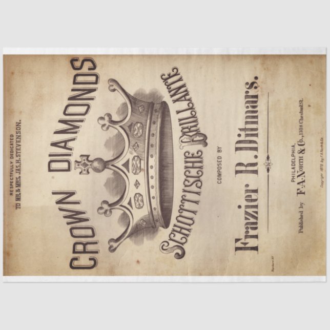 Papier Mousseline Papier de découpage des diamants de la Couronne (Recto)