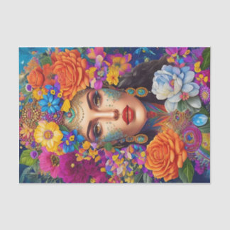 Papier Mousseline Papier de découpage - Design floral moderne gras