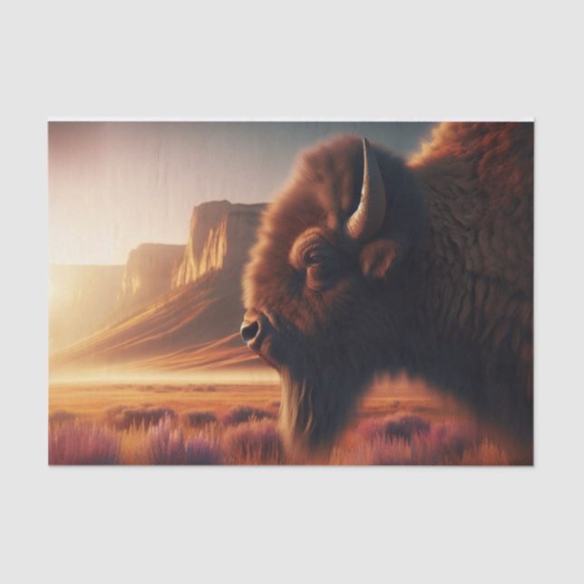 Papier Mousseline Papier de découpage du bison des Plaines américain (Recto)