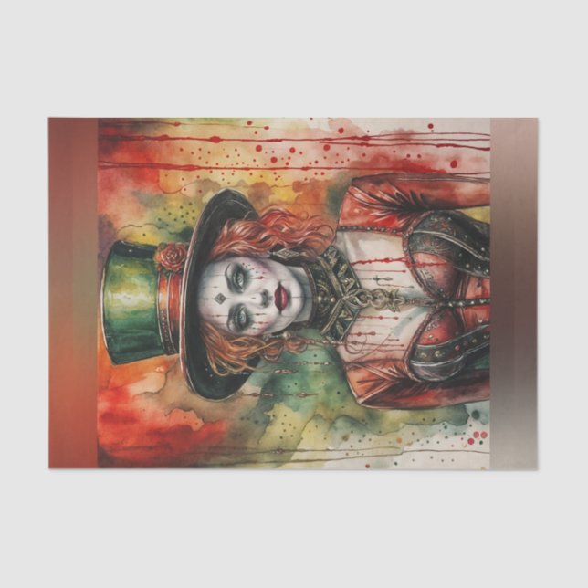 Papier Mousseline Papier de découpage du chef du cirque féminin (Recto)