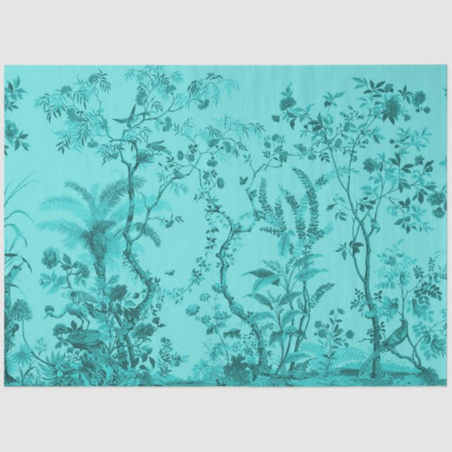 Papier Mousseline Papier de découpage du jardin tropical et des oise (Recto)