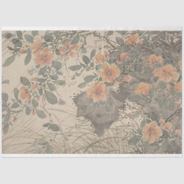 Papier Mousseline Papier de découpage du mobilier de style floral (Recto)