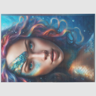 Papier Mousseline Papier de découpage du portrait de sirène