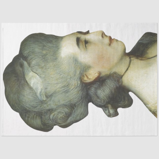 Papier Mousseline Papier de découpage du profil de la femme (Recto)