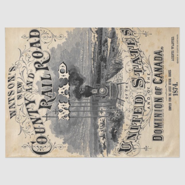 Papier Mousseline Papier de découpage du train en vapeur (Recto)