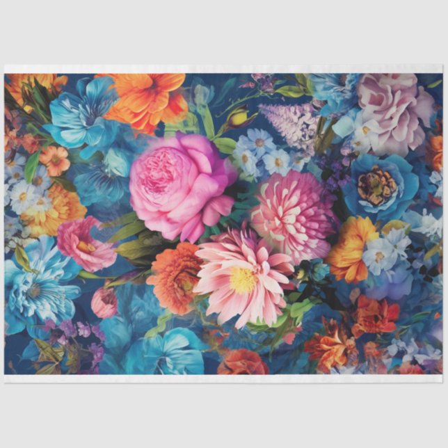 Papier Mousseline Papier de découpage, Emballage du langage des fleu (Recto)