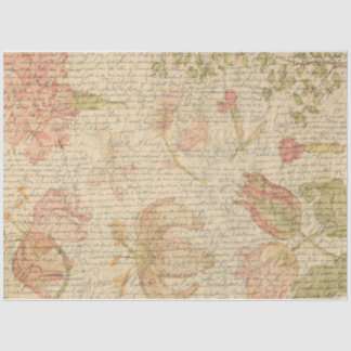 Papier Mousseline Papier de découpage Floral & Script