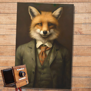 Papier Mousseline Papier de découpage Fox in Suit 2