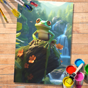 Papier Mousseline Papier de découpage Frog 1