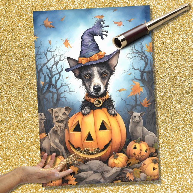 Papier Mousseline Papier de découpage Halloween Chien 2 (Créateur téléchargé)