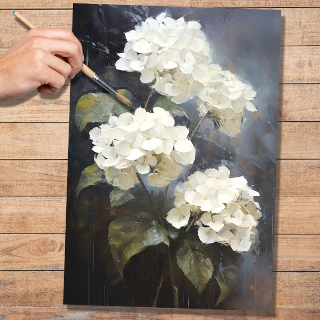 Papier Mousseline Papier de découpage Hydrangea 1 blanc (Créateur téléchargé)