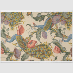 Papier Mousseline Papier de découpage Peacock & floral