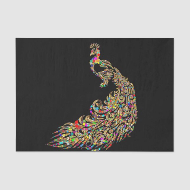 Papier Mousseline Papier de découpage Peacock Or Étincelant (Recto)