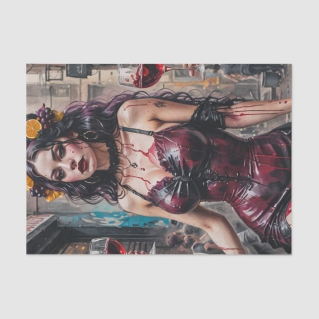 Papier Mousseline Papier de découpage Sangria Siren (Recto)