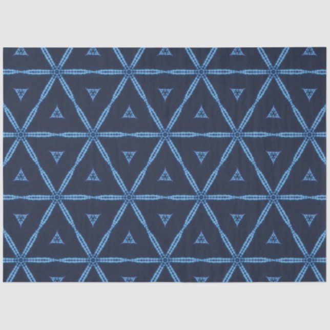 Papier Mousseline Papier de découpage textile africain Indigo (Recto)