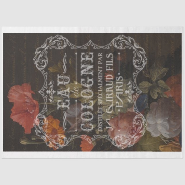 Papier Mousseline Papier de fond de découpage Étiquette de Cologne (Recto)