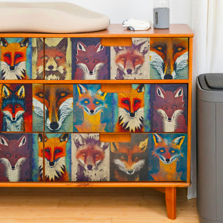 Papier Mousseline Papier de fond de découpage Fox Collage
