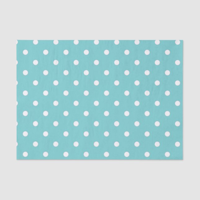 Papier Mousseline Papier de fond de la Polka Sky Turquoise (Recto)