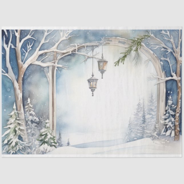 Papier Mousseline Papier de fond de mariage d'hiver (Recto)