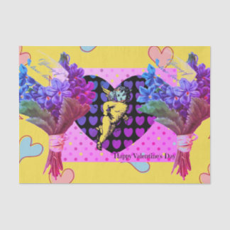 Papier Mousseline Papier de fond Heureuse Sainte-Valentin COLLAGE